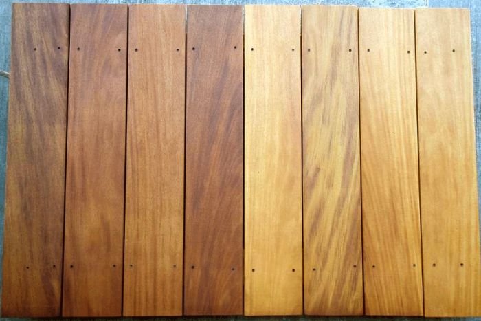 Garapa Wood Decking – Brazilian Oak - garapa-oil-compare