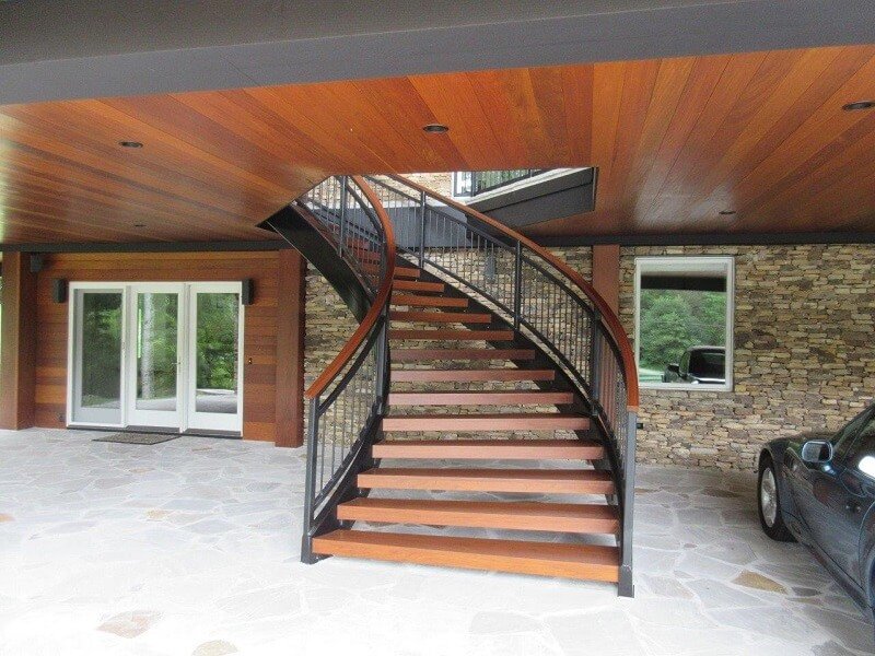 Grand Spiral Ipe Staircase