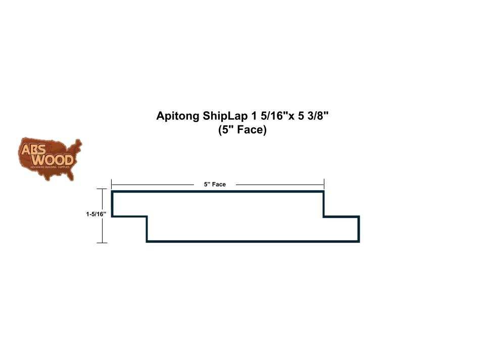Apitong ShipLap 1 5_16 x 5 3_8 (5in Face) Apitong ShipLap 1 5_16 x 5 3_8 (5in Face)