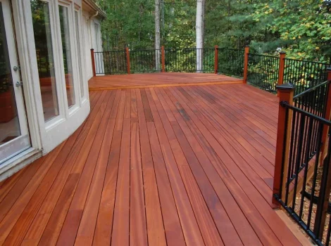 deck-back-forest Traditional Backyard
